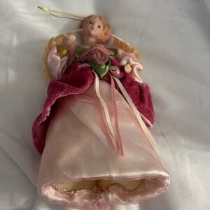 Pink and Green Angel Figurine